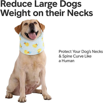 LovinPet Dog Recovery Collar, Adjustable Soft Cone for Medium & Large Dogs, Post-Surgery Comfort & Lick Prevention, Ducks with Hats Print,Blue