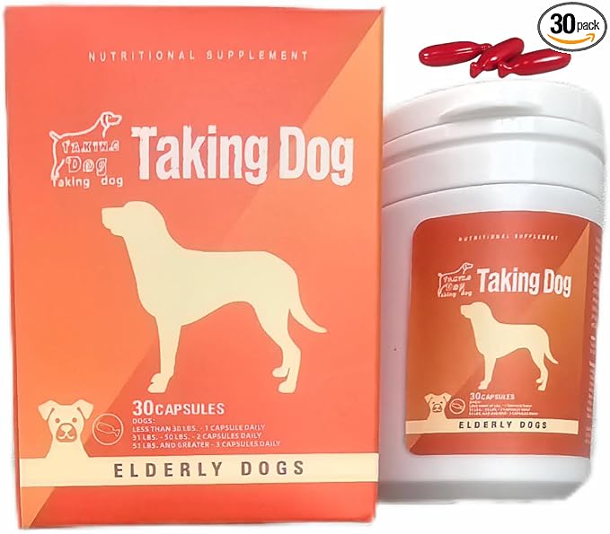 Brain Function Support Aging Pet Nutritional Supplement (up to 50 lbs)/Taking Dog TD59010B Nutritional Supplement for Elderly Dogs- 30 / Box