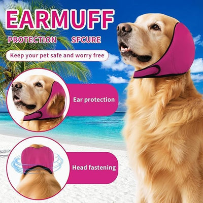 Dog Ear Hematoma Wrap, No Flap Waterproof Ear Cover for Bathing/Swimming, Calming & Noise Reduction