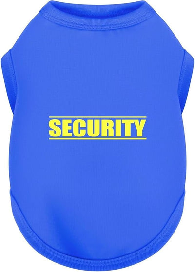 Discover Cozy Cotton Canine Wear: Soft, Lightweight, and Breathable Dog Shirt Vest with Eye-Catching Graphics(Security), Keeping Your Furry Friend Warm and Comfy! Blue S