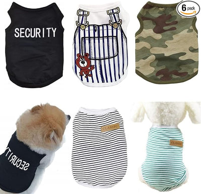 Dog Clothes for Small Dogs Apparel Chihuahua Clothes Boy Puppy Outfits Security Pet Tshirts Cat Shirts Tiny Doggie Vest