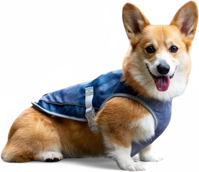 Spark Paws Dog Cooling Vest - SPF 50 UV Sun Protection - Summer Heat Relief Gear for Dogs, Lightweight, Evaporative Cooling - Dog Anxiety Relief Vest During Hot Days - Ice Blue, 2XL