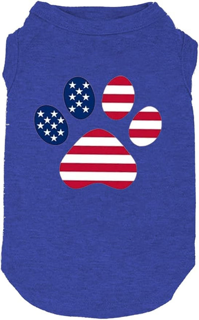 Dog Clothes American Flag Printed for Dog Shirt Popsicle 4th of July Funny Graphic T Shirts Small Large Dog Sport Vest Pet Supplies Gifts (Large, Blue02)