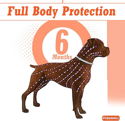 Flea Collar for Dogs, 2 Pack Collar for Dogs, 12 Months Protection, Waterproof, Adjustable One Size Fits All, Dark Orange