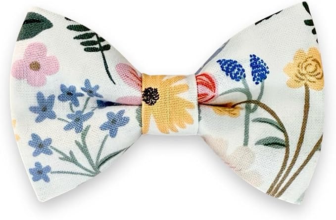 Detachable Dog Bow Tie, Slide-On Pet Bowtie for Collars, Stylish Durable Dog Lover Accessory Small, Medium & Large Dogs (Garden Floral, X-Large (5.5in Wide))