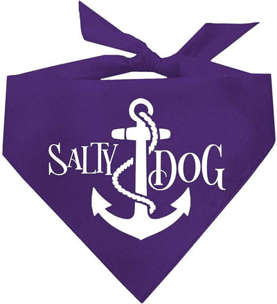 Salty Dog Dog Bandana 100% Cotton Adjustable Triangle Summer Vacation Beach Pool | Purple, X-Small (100)