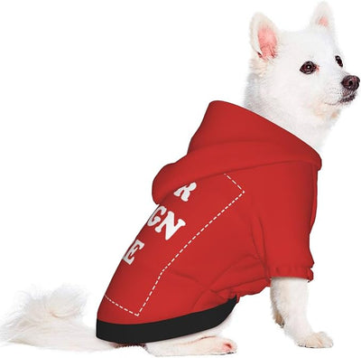 Dog Costume, Custom Dog Hoodie, Dog Name Costume Holiday Pet Pajamas Outfit, Personalized Pet Coat Costumes for Small Medium Large Dogs and Cats for Winter, Red, XS