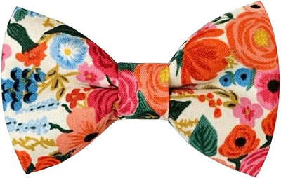 Detachable Dog Bow Tie, Slide-On Pet Bowtie for Collars, Stylish Durable Dog Lover Accessory Small, Medium & Large Dogs (Classic Rifle Paper Co Fabric, Large (4.5in Wide))