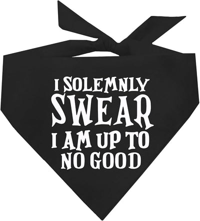 I Solemnly Swear I Am Up to No Good Dog Bandana (Black, XS 1101)