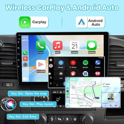Android Car Stereo for Chevy Silverado Tahoe GMC Sierra 2007-2013 | Wireless CarPlay & Android Auto, HD Touchscreen, Backup Camera, WiFi, GPS, SWC - 2GB+64GB