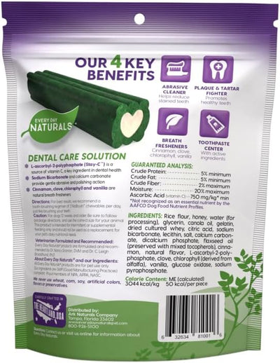 Every Day Naturals Dog Dental Chew, No Brush Toothpaste for Medium Breeds, Freshens Breath, Unique Texture Helps Reduce Plaque & Tartar, 14 oz, 1 Pack