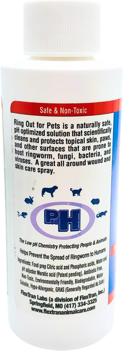 Ring Out for Pets: Control & Help Ringworm | Clean Pets Skin & Paws | Recovery & Itch Relief Calming Spray for Dog, Cat, Guinea Pig, Small or Large Animals/Pet. (Empty Applicator Bottle Included)