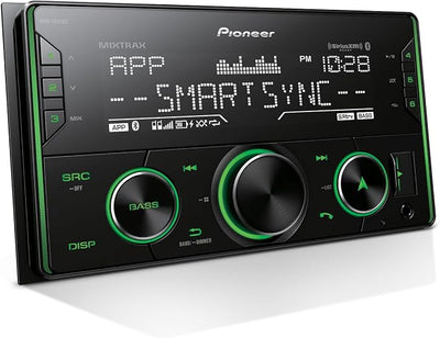 Pioneer MVH-S622BS Double Din Digital Media Receiver – Bluetooth, SiriusXM, Color Change, USB, FLAC, Voice Control, 50W x 4 Output, 13-Band EQ, AM/FM Radio, Hi-Volt RCA Preouts