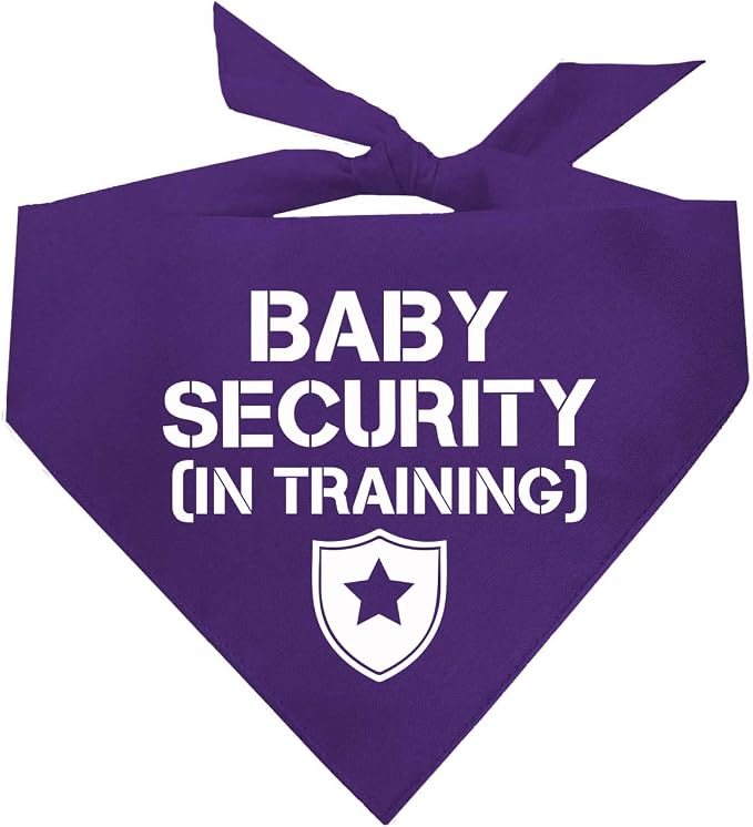 Baby Security in Training Baby Announcement Dog Bandana (Purple, OS 223)
