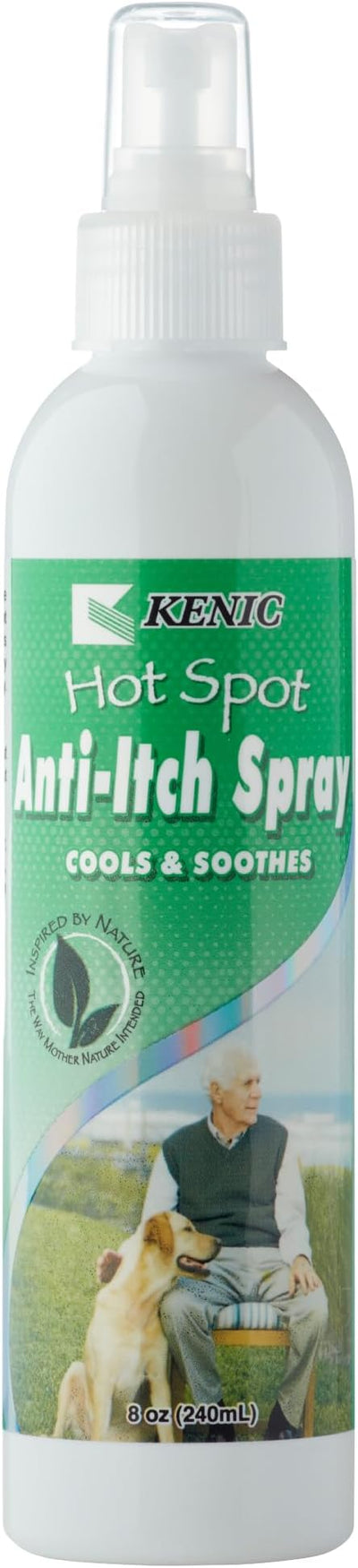 Kenic Hot Spot Spray Treatment for Dogs, Cools and Soothes Skin Sores, Quick Itch Relief, Helps Prevent Chewing and Licking, Made in USA