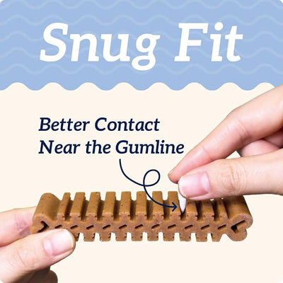 Groovies Senior & Gentle Chewers Dog Dental Treats, Flexible Texture, Patented Technology to Help Control Tartar & Freshen Breath, Medium Dog Chews (15-25 lbs), USA Manufactured Oral Care, 45 Count