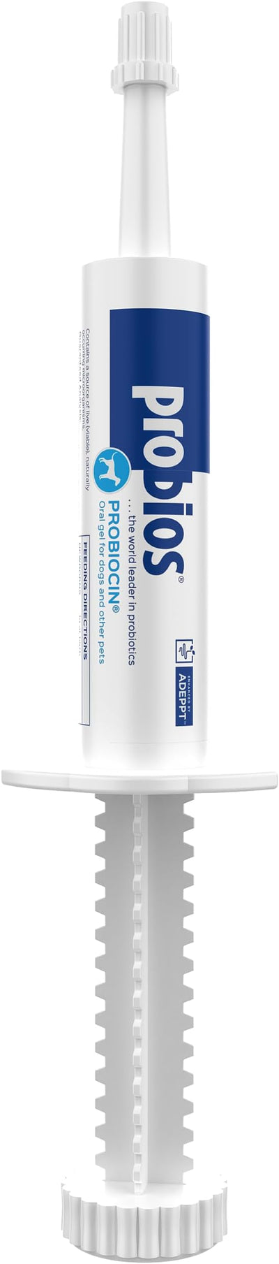 Probios Probiocin Oral Probiotic Gel for Dogs and Cats, Digestive and Immune Support Supplement, Easy Syringe Administration, Suitable for Newborns to Senior Pets, 15g Tube