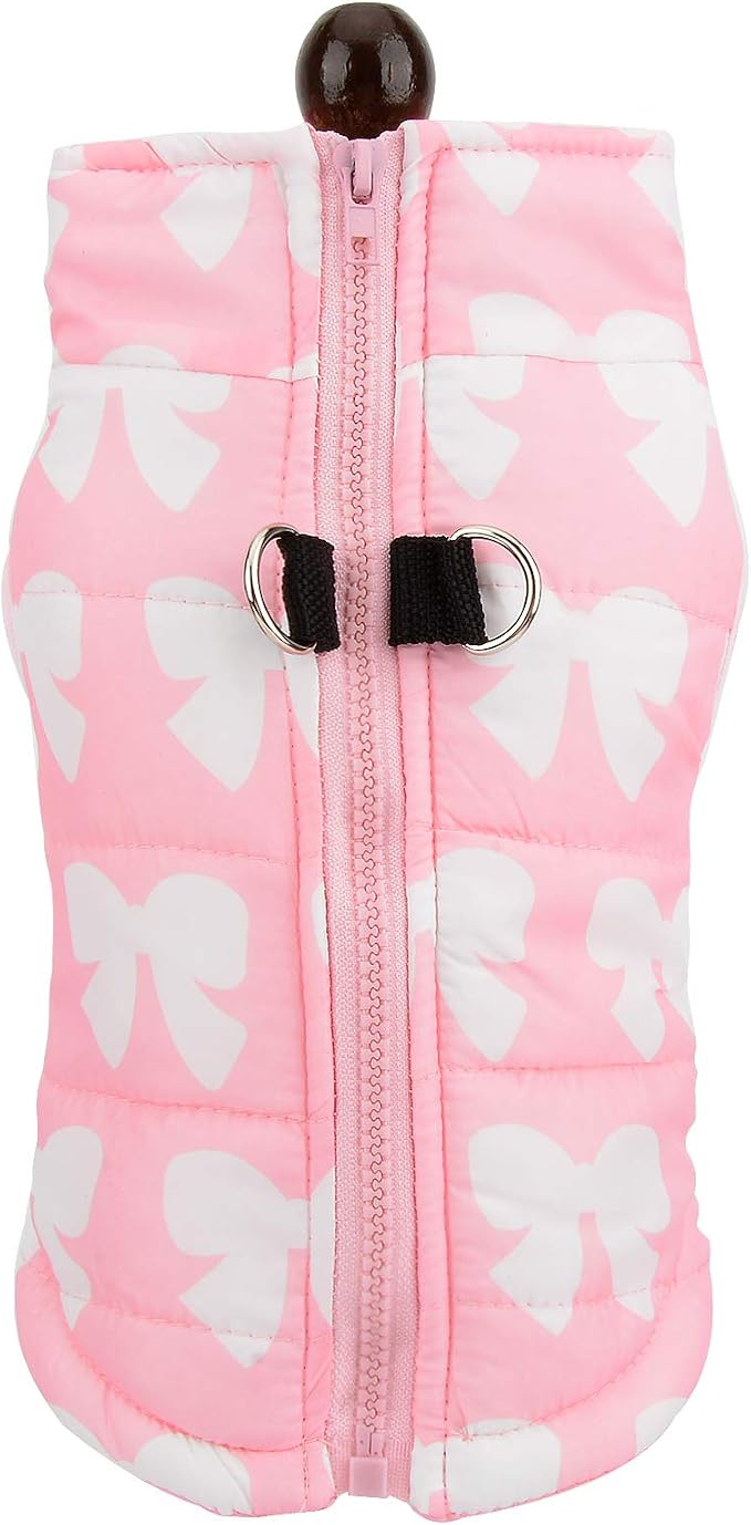 SMALLLEE_LUCKY_STORE New Various Pet XXS XS Cat Dog Soft Padded Vest Harness Small Toy Dog Clothes Pink Bow XL, Model: BFL052-Pink-XL