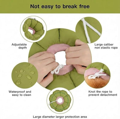 H HIDREAM Soft Dog Cones for Medium Dogs,Cute Adjustable Cone for Dogs to Stop Licking,Dog Recovery Collars & Cones that can Protect Head and Foot Wounds，Green Flower All-Season Style