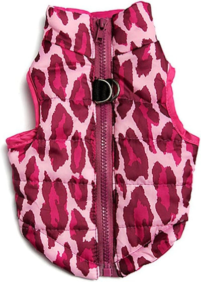Winter Waterproof Windproof Vest Coat for Small Medium Dogs - Warm Jacket for Cold Weather (Not Suitable for Big Dogs) Rosered Leopard XS