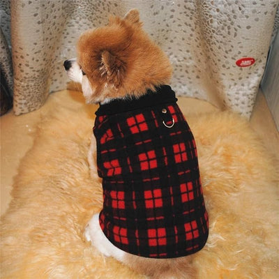Dog Sweater 3 Pcs, Soft Fleece Vest with Leash Ring Pullover Jacket Winter Pet Dog Clothes for Puppy Small Dogs Cats Teddy Chihuahua Yorkshire£¨Plaid,L