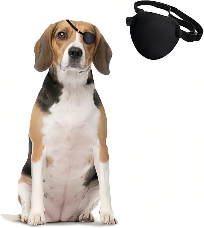 MANON ROSA Dog Eyepatch - Protective Cover for Small, Medium, Large Dogs and Cats With Canine Injuries After Surgery, Wounds, Missing Eye (Medium)