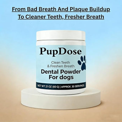 Dental Powder for Dogs, Teeth Cleaning & Fresh Breath, Tartar Control Dog Supplement, Supports Healthy Gums & Oral Care, Easy Mix Daily Dental Care for Dogs, Natural Breath Freshener (1 Pc)