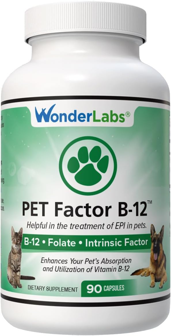Wonder Laboratories Pet Factor B-12 | Vitamin B-12 in Methylcobalamin Form | Popular in Treatment of EPI in Dogs. 90 Count