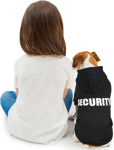 Dog Sweaters for Small Dogs Security Sweater Soft Brushed Fleece Pet Clothes Dog Hoodie Sweatshirt with Pocket(XS)