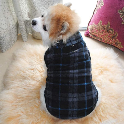Dog Sweater, Soft Fleece Vest with Leash Ring Pullover Jacket Winter Pet Dog Clothes for Puppy Small Dog Cat Teddy Chihuahua Yorkshire for Christmas (X-Small, Black Grey Plaid)
