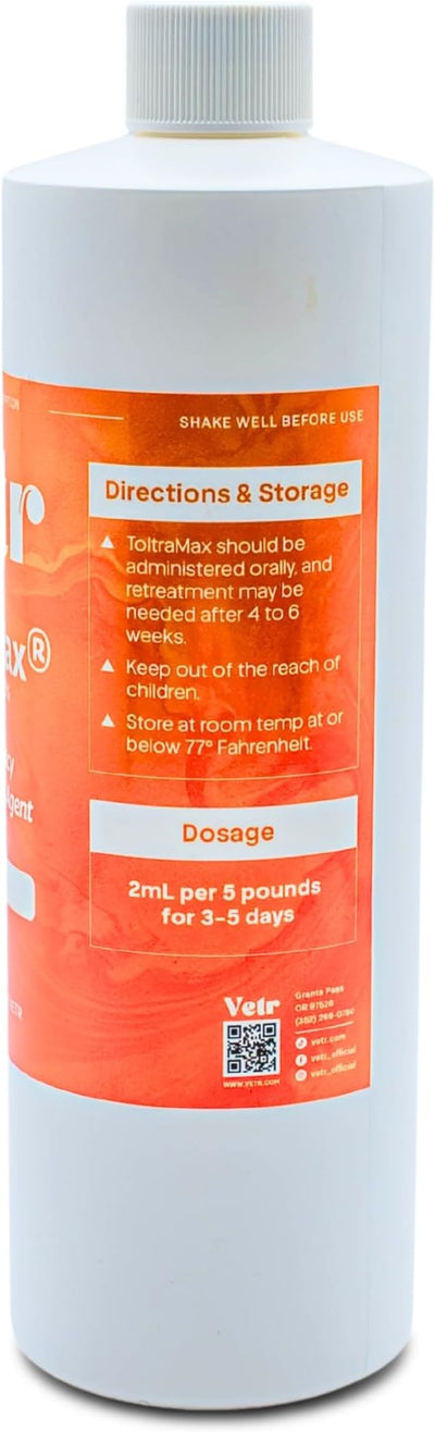 Toltrazuril 2.5% for Horses, Dogs, Cats, 500mL/16.9 Ounce, for Non-Food Chain Animals, Alfalfa