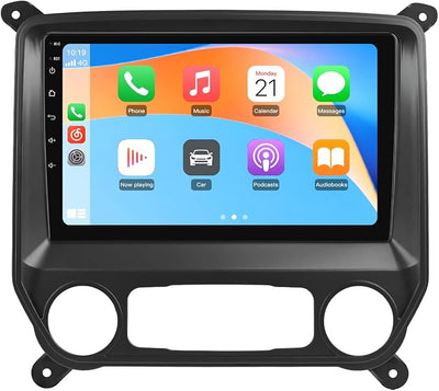 Junsun 4Core Car Radio Stereo for Chevy Silverado GMC Sierra 2014 2015 2016 2017 2018 with 10 inch Touchscreen Wireless Carplay Android Auto FM WiFi Bluetooth SWC