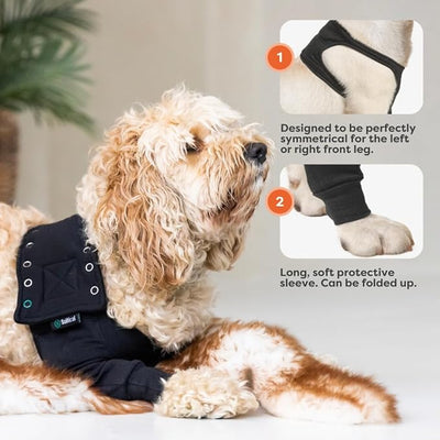 Suitical Recovery Sleeve for Dogs | Front Leg Protection After Surgery | Dog Leg Sleeve to Stop Licking | Machine Washable | Chest Circumference 11.8”- 16.9” | Sleeve Length 4.7” | 2XS | Single Sleeve