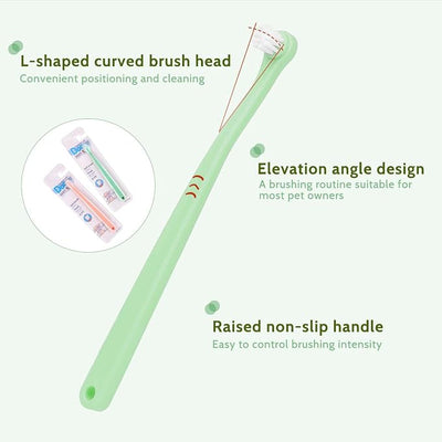 2 Pack Mini Head Soft Cat & Dog Toothbrush Deep Clean Kit, Portable Travel Friendly & Easy to Use for Puppy, Kitten, Small Dog & Cat