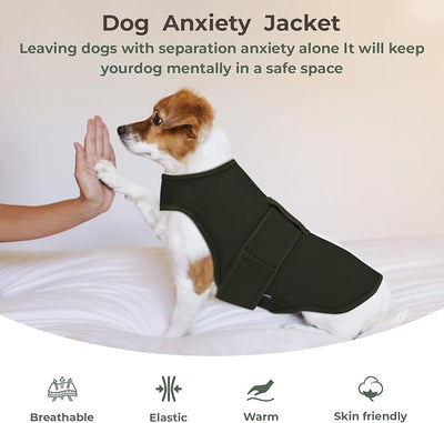 Dog Anxiety Vest Calming Jacket for Small Medium Large Dogs, Dog Shirt Wrap for Indoor Outdoor Fireworks, Thunder, Travel, Separation