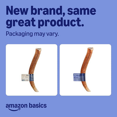 Amazon Basics Elk Antler - Whole - Long Lasting for Aggressive Chewers - X-Large 9.5-10.5 inches (Best for Dogs Over 45 lbs) (Previously Wag)