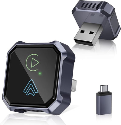 2-in-1 Wireless CarPlay Adapter for iPhone & Android Auto – Convert Wired CarPlay to Wireless, Plug & Play, Stable Connection for Daily Driving, USB & USB-C Support (Check Compatibility)