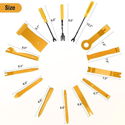 GOOACC 238Pcs Trim Removal Tool, Auto Push Pin Bumper Retainer Clip Set Fastener Terminal Remover Tool Adhesive Cable Clips Kit Car Panel Radio Removal Auto Clip Pliers, Yellow