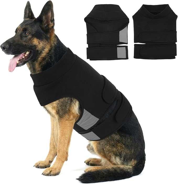 Kuoser Calming Vest for Dogs Anxiety, Adjustable Anxiety Wrap Jacket for Small Medium Large Dogs, Soothing Compression Shirt for Fireworks Thunderstorms Separation Anxiety Travel, XL