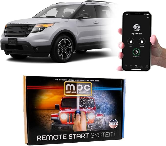 MPC Smartphone or OEM Remote Activated Remote Start Kit Compatible with 2011-2015 Ford Explorer-with T-Harness - Firmware Preloaded