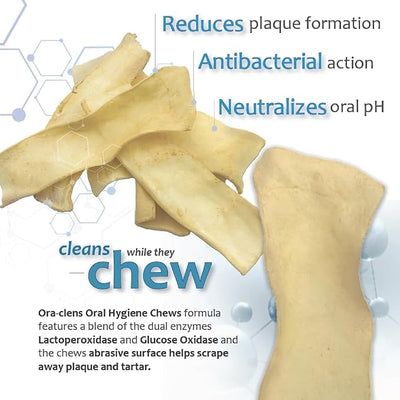 Oral Hygiene Chews for Medium Dogs-Enzymatic Dental Treats for Daily Oral Care, Cleans Teeth and Freshens Breath, Reduces Plaque, Bacteria and Tartar Build Up Without Brushing-30 Chews