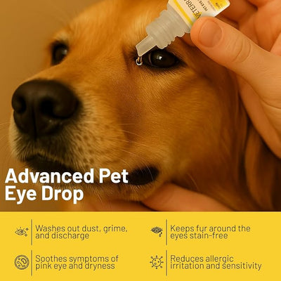 Pet Eye Drops , Cat Eye Drop | Pet Eye Health Formula - Treats & Prevents Eye Diseases in Dogs & Cats (Conjunctivitis, Tear Duct Obstruction, Corneal Ulcers) - Soothing Relief for Irritated Eyes 5 ml