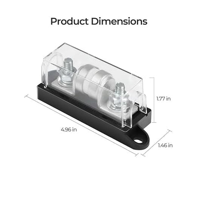 Renogy 150A Class T Fuse Holder 250V AC/DC Fuse Block for Inverter and High- Power Appliances in Marine Boats, Cars, Trucks, RVs