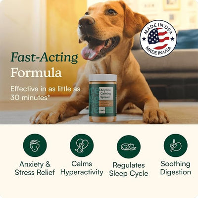 Reggie Calming Peanut Butter for Dogs, 100% Natural Dog Peanut Butter with Melatonin & L-Theanine, Lick Mat Spread for Short-Term Dog Anxiety Relief, Made in USA 16oz (2 Pack)
