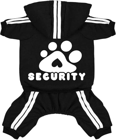 Dog Hoodie Security Clothes 4 Legs Jumpsuit Sweatshirt Hoodies Soft & Warm Dog Outfit Pullover Dog Winter Clothes Sweater for Small Medium Large Dogs Cats (Black, Medium)