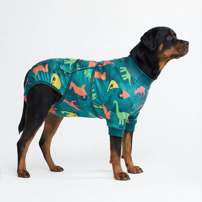 Spark Paws Dog Surgery Recovery Suit – Dog Recovery Suit After Surgery, Anti-Lick Dog Onesie, Abdominal Wound Protector, Soft Cone Alternative for Spay Neuter Male Female Pet Recovery - Dinosaurs, 5XL