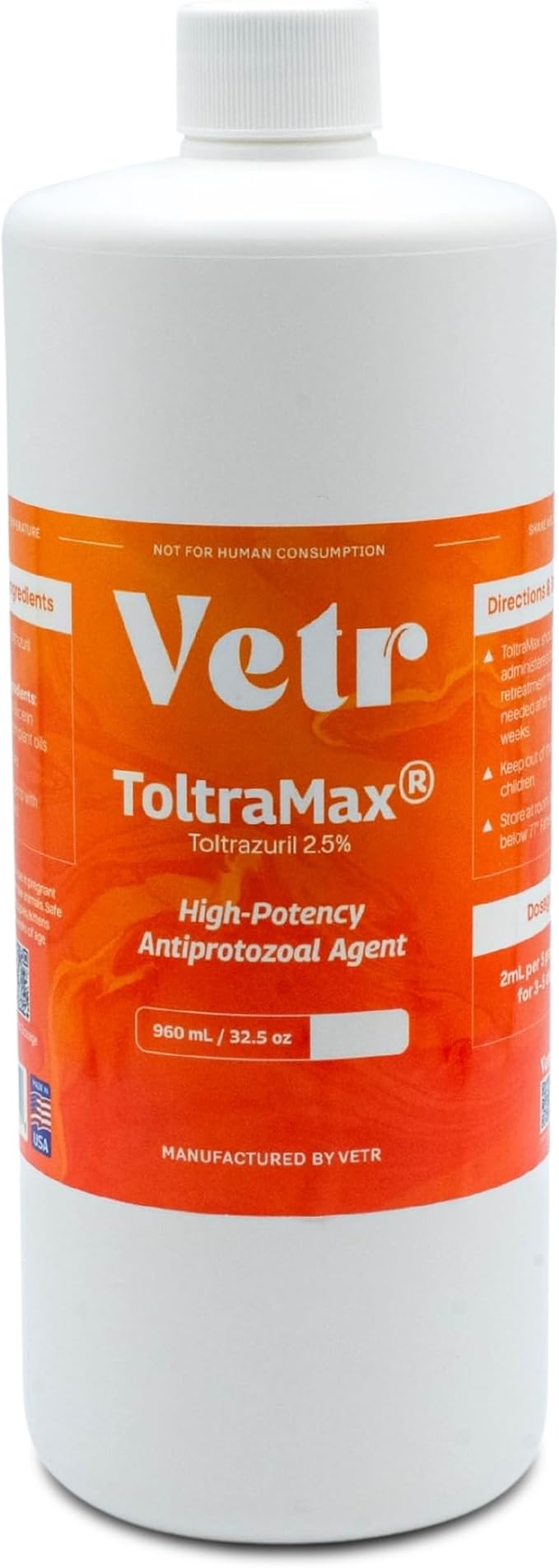 Toltrazuril 2.5% for Horses, Dogs, Cats, 960mL/32.4 Ounce, for Non-Food Chain Animals