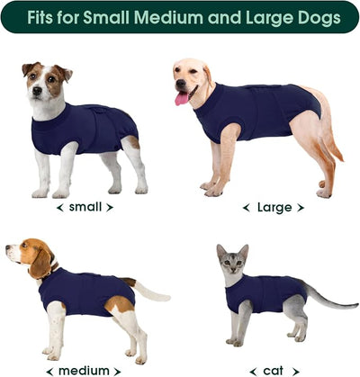 Kuoser Dog Surgery Suit Female Spay, Dog Recovery Suit Male Neuter, Pet Clothes Onesie for Surgery Anti Licking Abdominal Wounds Puppy Surgical Recovery Bodysuit Shirt, Substitute E-Collar & Cone