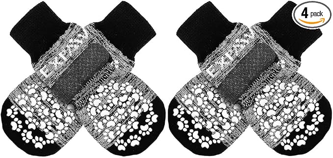 EXPAWLORER Anti Slip Dog Socks to Prevent Licking Paws, Dog Shoes for Hot Pavement, Dog Booties for Small Medium Large Senior Dogs, Traction Control Boots & Paw Protectors for Hardwood Floors