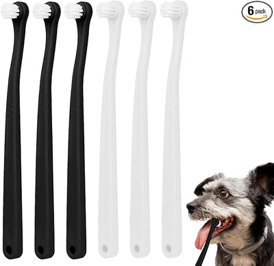 6Pcs Small Dog & Cat Toothbrush Kit - Soft Mini Brushes, Travel Portable, Deep Clean for Puppy, Kitten & Small Dog